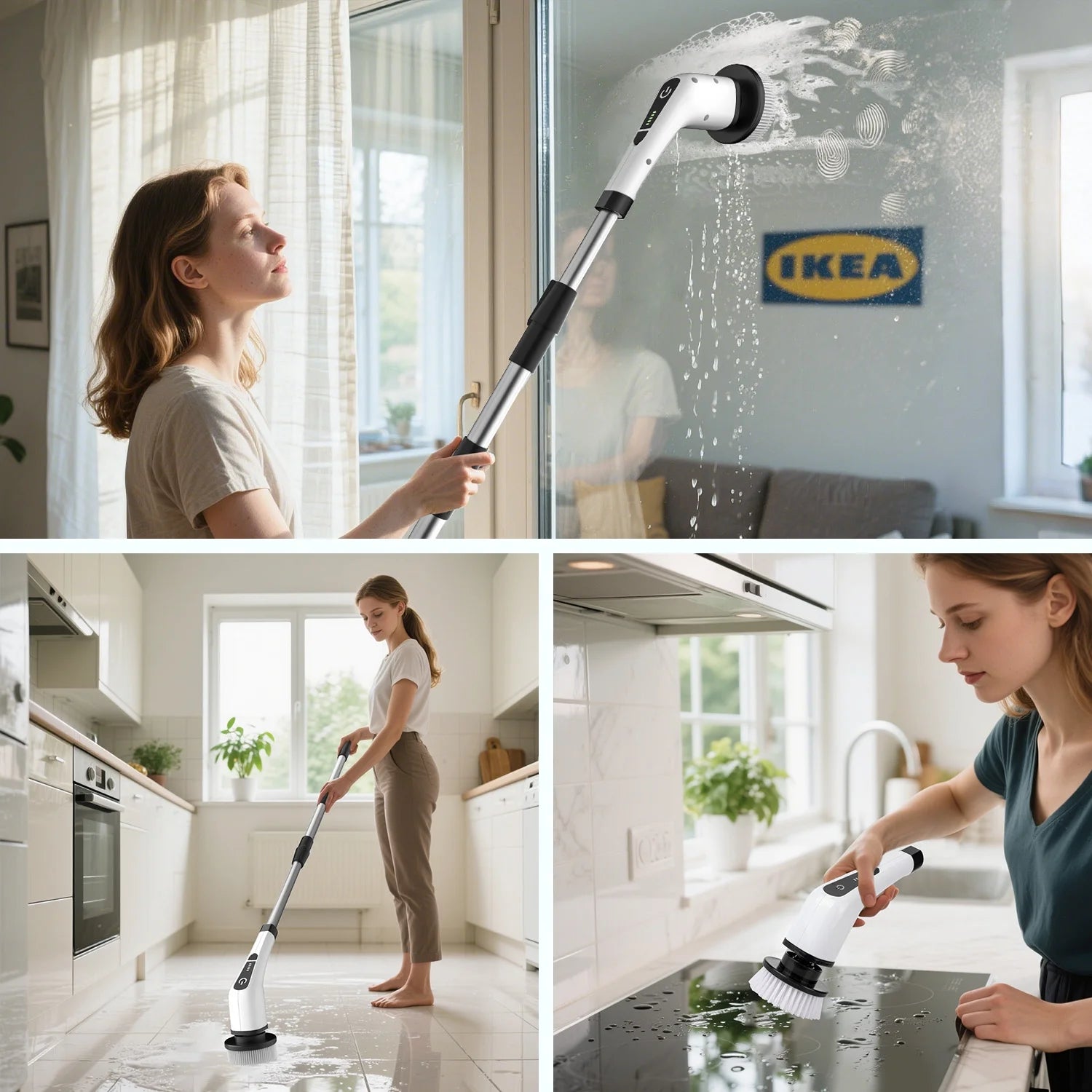 Electric Spin Scrubber — 7 Brush Heads, Cordless & USB Rechargeable