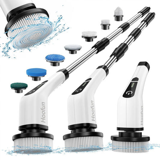 Electric Spin Scrubber — 7 Brush Heads, Cordless & USB Rechargeable